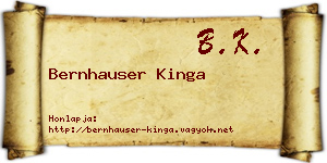 Bernhauser Kinga névjegykártya